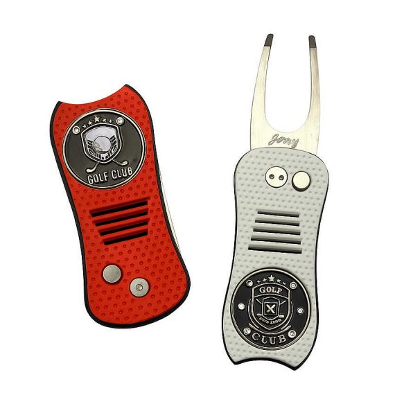magnetic abs plastic divot tool with metal golf marker